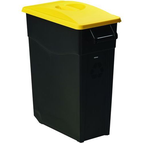 POUBELLE MOBILE COUVERCLE PLEIN MOVATRI GREEN - 65L - JAUNE - ROSSIGNOL PRO