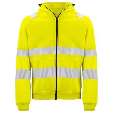 PROJOB 6132 SWEATSHIRT FULL ZIP CAPUCHE - EN ISO 20471 CLASSE 3 JAUNE/NOIR - TAILLE S
