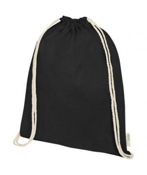 SAC À DOS AVEC CORDON EN COTON ORGANIQUE ORISSA 140 G/M² GOTS 5L - NOIR - SACS À DOS PUBLICITAIRES PERSONNALISÉS