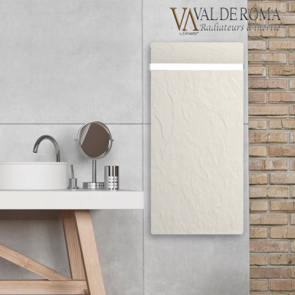 SÈCHE-SERVIETTES À INERTIE TACTILO VERTICAL ARDOISE BLANCHE 1300W - VALDEROMA AB13BLA