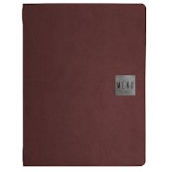 Set 12 porte-menu A4 Stil Casa, polyuréthane, 24,3x31,6 cm, 3 enveloppes plastiques, élastique, bordeaux. - PM2C-BXD-MN-SI_0