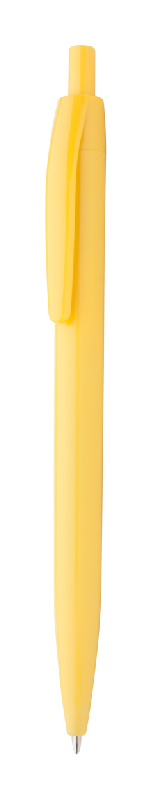 Stylo à bille en plastique coloré - encre noire - couleur jaune - 7g_0