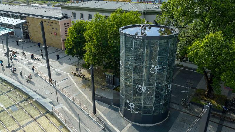 Parking vélo automatisé sécurisé avec accès RFID à faible encombrement pour vélos - Jusqu'à 120 vélos - Version tour - Wöhr BIKESAFE_0