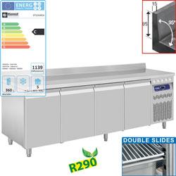 Table frigorifique murale ventilée - 4 portes GN 1/1 - 550 litres - DT224/R2A_0