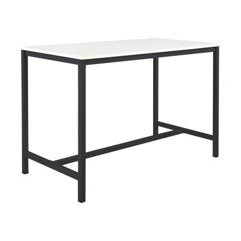 TABLE HAUTE SWAP L160 X H 110 X P 80 CM BLANC PIEDS MÉTAL ANTHRACITE