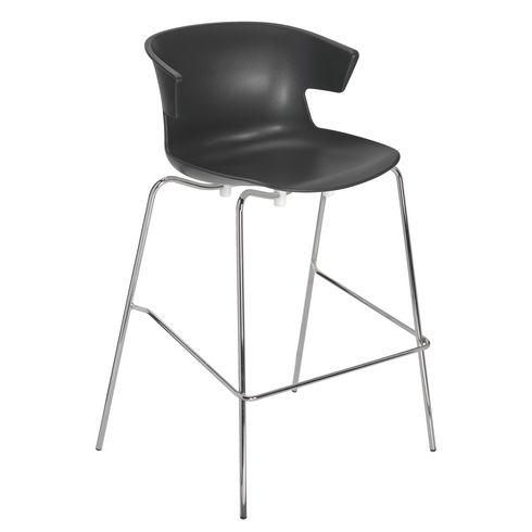 TABOURET KOVE GRIS ANTHRACITE 4 PIEDS CHROMÉ H 74 CM
