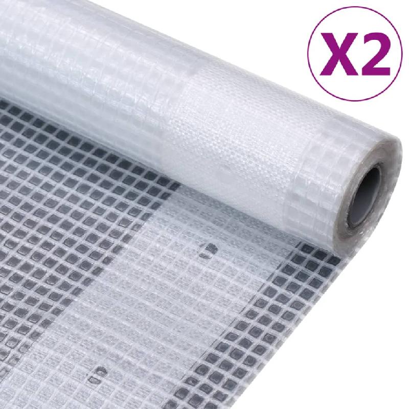 Vidaxl bâches leno 2 pcs 260 g/m² 2x4 m blanc 3082812_0