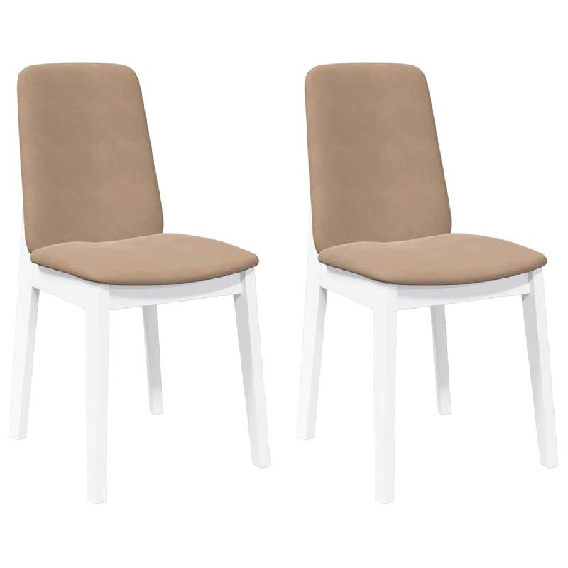 VidaXL Chaises à manger coussins 2 pcs blanc bois massif caoutchouc Modèle Vega Master Minimal - 4102447_0