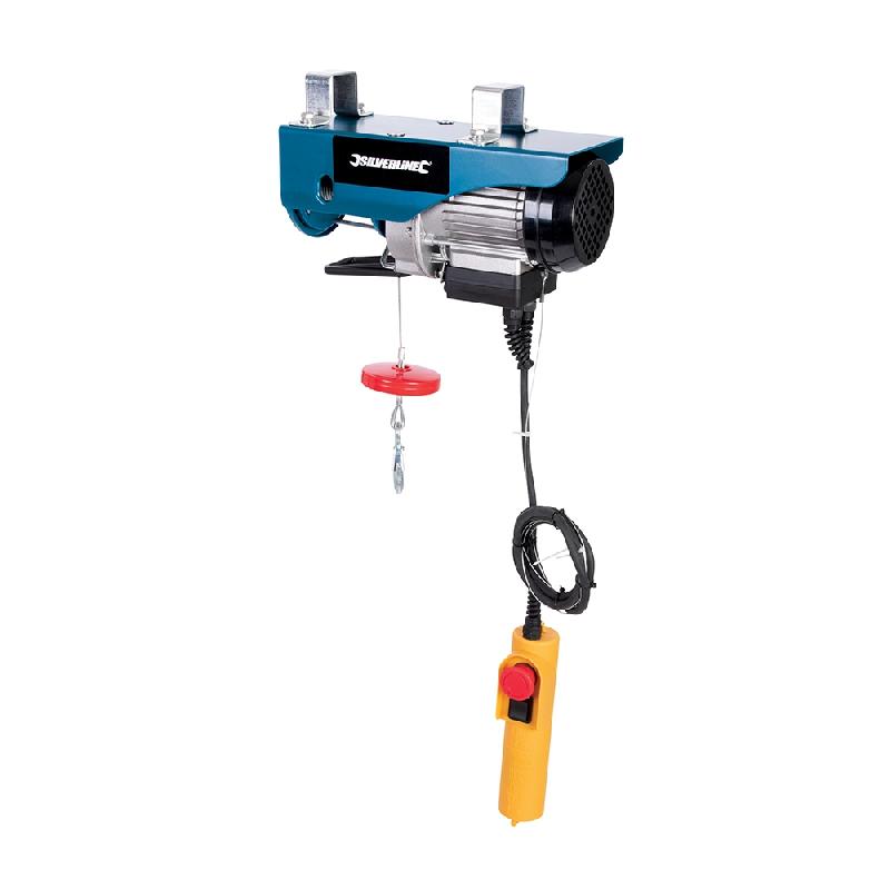 Palan électrique 250 kg - 500 W - Silverline - Avec poulie de renvoi et éléments de sécurité_0