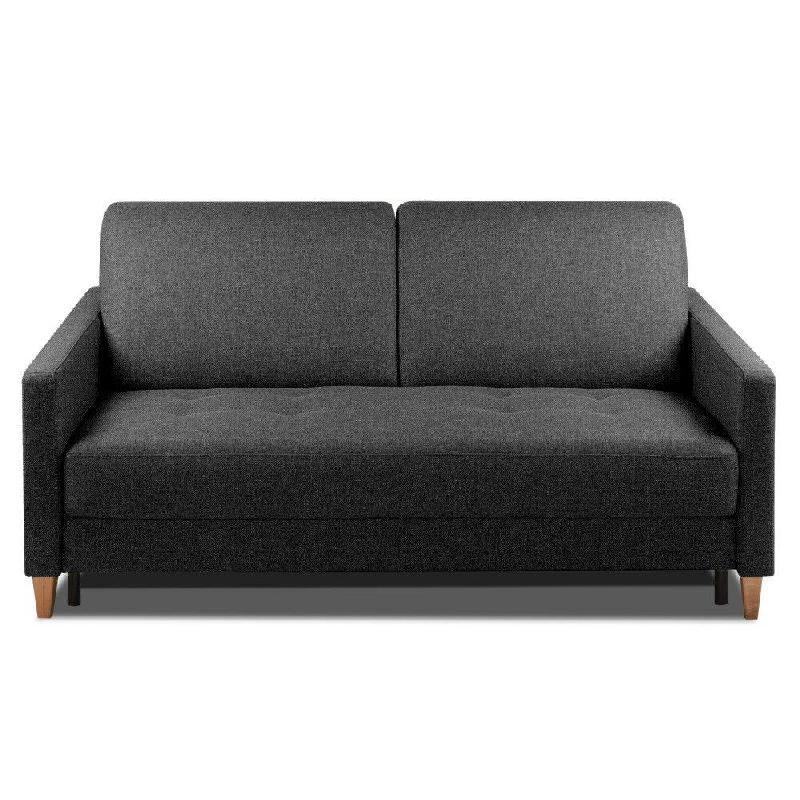 CANAPÉ CONVERTIBLE OGGETTO MATELAS 16 CM SYSTÈME EXPRESS SOMMIER LATTES 140CM RENATONISI TWEED GRIS GRAPHITE_0