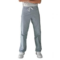 Carbonn Workwear et epi Carbonn - Pantalon de cuisine pied de poule - Femme & Homme Bleu / Blanc Taille L - L 9503313982281_0