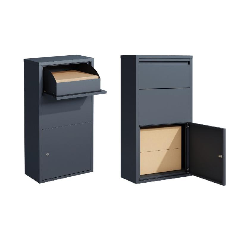 COULEURS DU MONDE Boîte aux lettres murale coloris gris – Double ouverture, acier galvanisé - gris acier 3700263329517_0