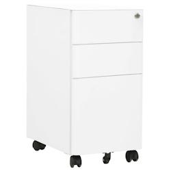 Décoshop26 - Caissons à tiroirs meuble de bureau sur roulettes 3 tiroirs 30 x 45 x 59 cm en acier blanc DEC024570 - blanc 3000254778707_0
