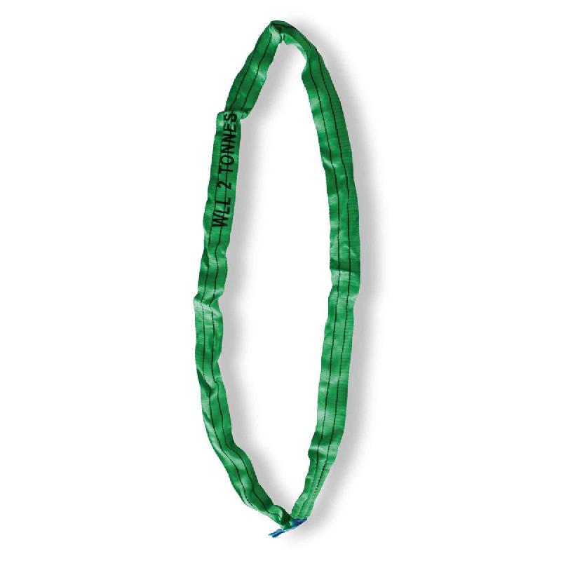 Élingue textile ronde en polyester - CMU 2 tonnes - longueur 2 mètres - verte - norme EN 1492-2_0