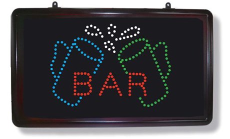 ENSEIGNE LUMINEUSE BAR LEDS 33 X 56 CM