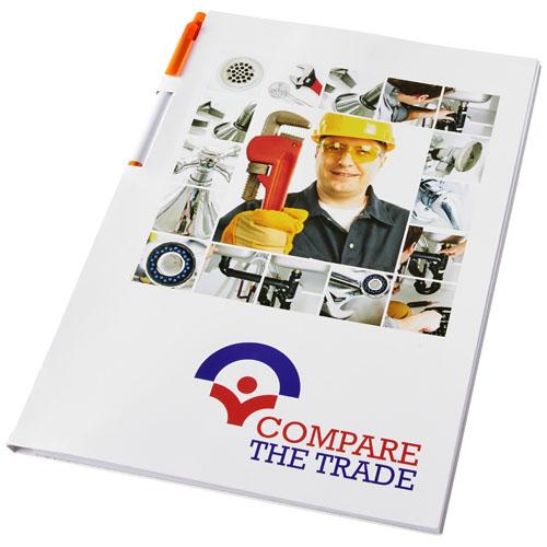 Ensemble conférencier Essential - Bloc-notes A4 50 feuilles et stylo Calypso intégré - Couverture rigide 350 g/m²_0