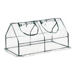 Helloshop26 - Châssis de jardin à 2 fenêtres en acier et PVC 120 x 60 x 60 cm 03_0008267 - 3001923482727_0