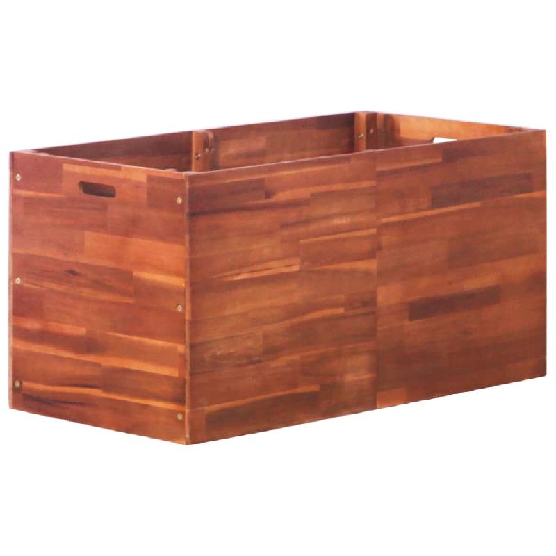Jardinière lit surélevé en bois d'acacia - 100 x 50 x 50 cm - Pour plantes, fleurs et jardin - Réf. 02_0001180_0
