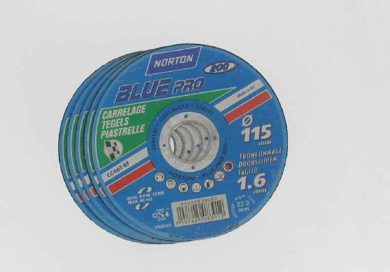 Lot 4+1 disques pour inox norton, diam.115 mm