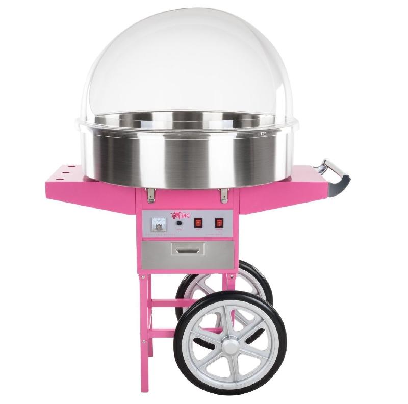 MACHINE À BARBE À PAPA PROFESSIONNELLE DIAMÈTRE 72 CM AVEC CHARIOT ET COUPOLE DE PROTECTION 3614074_0