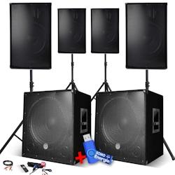 Pack Sono Complet 4800W, 4 Enceintes, 2 Subwoofers USB/BLUETOOTH CABLE PC + Pieds, Prestations SONO DJ  USB 32go inclus - 3666638046093_0