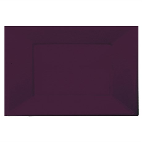 PLATEAU RECTANGULAIRE 23X33 CM PS AUBERGINE (VENDU PAR 20 LOTS DE 25)