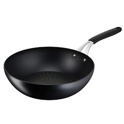Poêle wok Tempra antiadhésif 28 cm -  Noir Rond Aluminium Lagostina 48.4x28.6 cm - 8002531993631_0