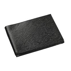 Quo Vadis - Porte-carte papillon - Eaton - Noir - 14x8 cm - Cuir pleine fleur de vachette - bleu 218078Q_0