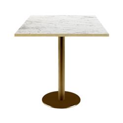 Restootab - Table 70x70cm Rome bistrot marbre veiné - blanc fonte 3701665200930_0