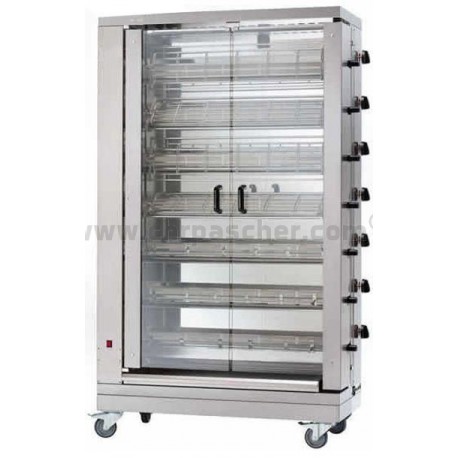 Rôtissoire électrique 7 broches en inox - Capacité 42 poulets - Réf. RTE742_0