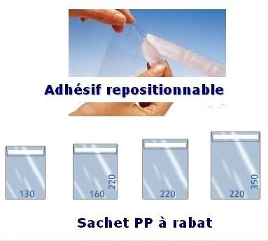 Sachet à rabat adhésif transparent - haute transparence - fermeture repositionnable - différentes dimensions et épaisseurs disponibles_0