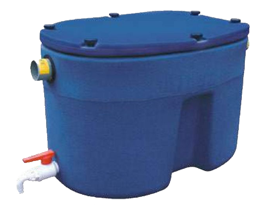 Bac à graisses sous évier - cuve en polyéthylène recyclable avec manchon PVC et joint nitrile_0