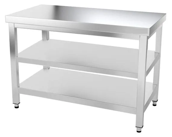 Table en inox centrale 120 x 70 cm en 3 niveaux_0