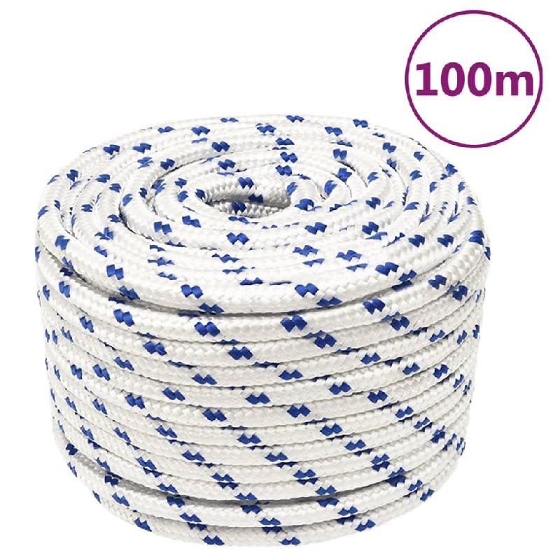 Vidaxl corde de bateau blanc 12 mm 100 m polypropylène 152301_0