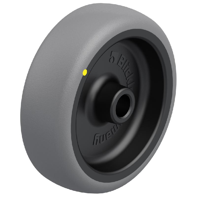 Roue de 100 mm avec caoutchouc thermoplastique gris conducteur d'électricité sur polypropylène_0