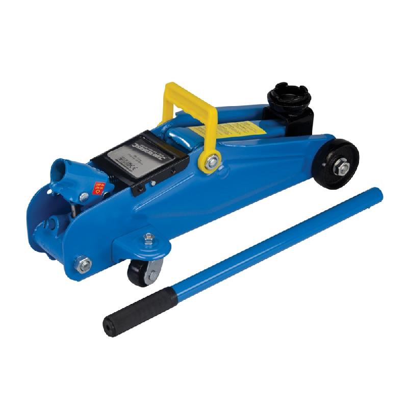 Cric rouleur hydraulique 2 tonnes - Silverline 633935 avec mallette moulée_0