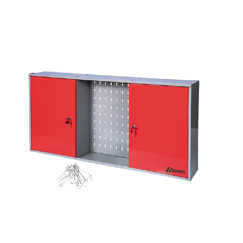 Armoire d'atelier métallique - panneau perforé et crochets PRPMRA2P - RIBIMEX_0