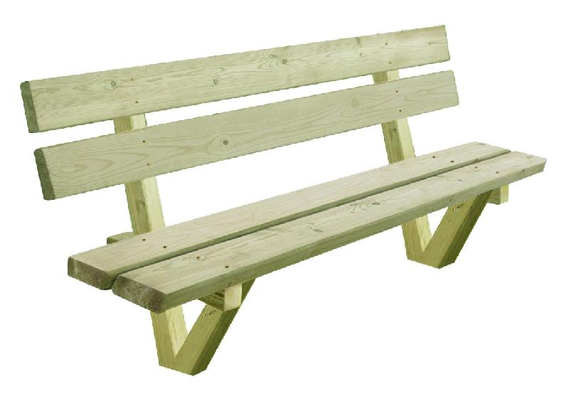 Banc public en bois - CDirect-Pro modèle Offenbourg - pin traité autoclave - longueur 1995 mm_0