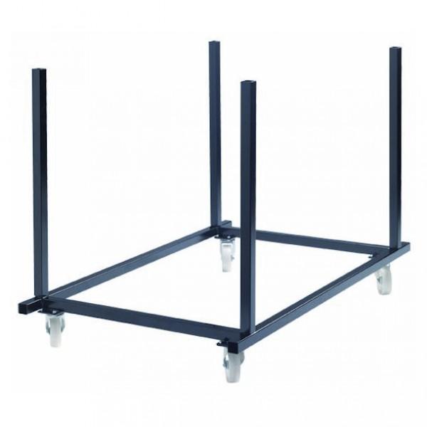 Chariots à ridelles pour tables rectangulaires - Epoxy noir - capacité 600 kg - 4 roues directionnelles - Marque Rolléco_0