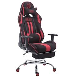 CLP Fauteuil de bureau racing Limit tissu avec ou sans repose-pieds Noir / Rouge/avec repose-pieds - rouge textile 191668163_0