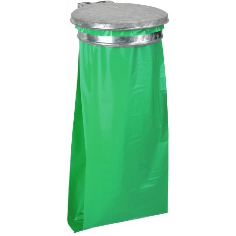 Support Sac Mural Rossignol 110L – Vert Mousse, Acier Poudré, Ceinture élastique | Pour Sac Poubelle, Fixation Mur Ou Poteau