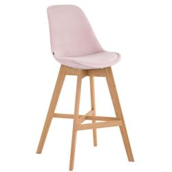 Décoshop26 - Tabouret de bar chaise haute design scandinave moderne en velours rose TDB10377 - 3000486169601_0