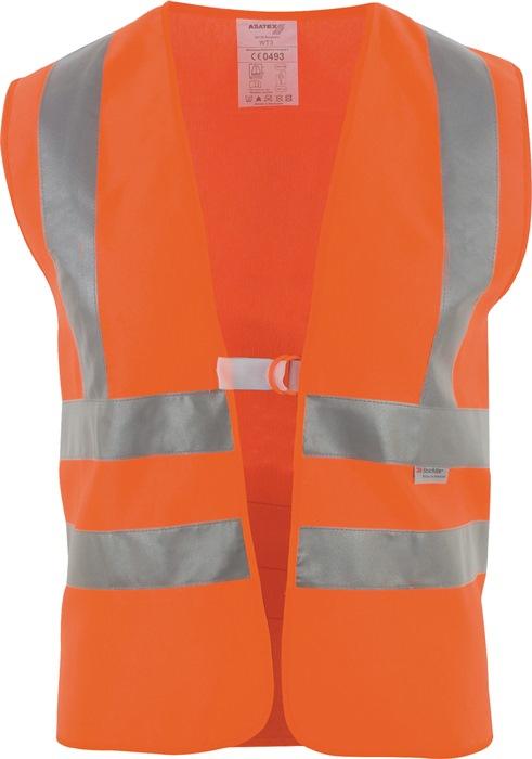 Gilet de signalisation taille universal orange avec bandes réfléch. Sur épaules EN 20471 Kl. 2 ASATEX_0