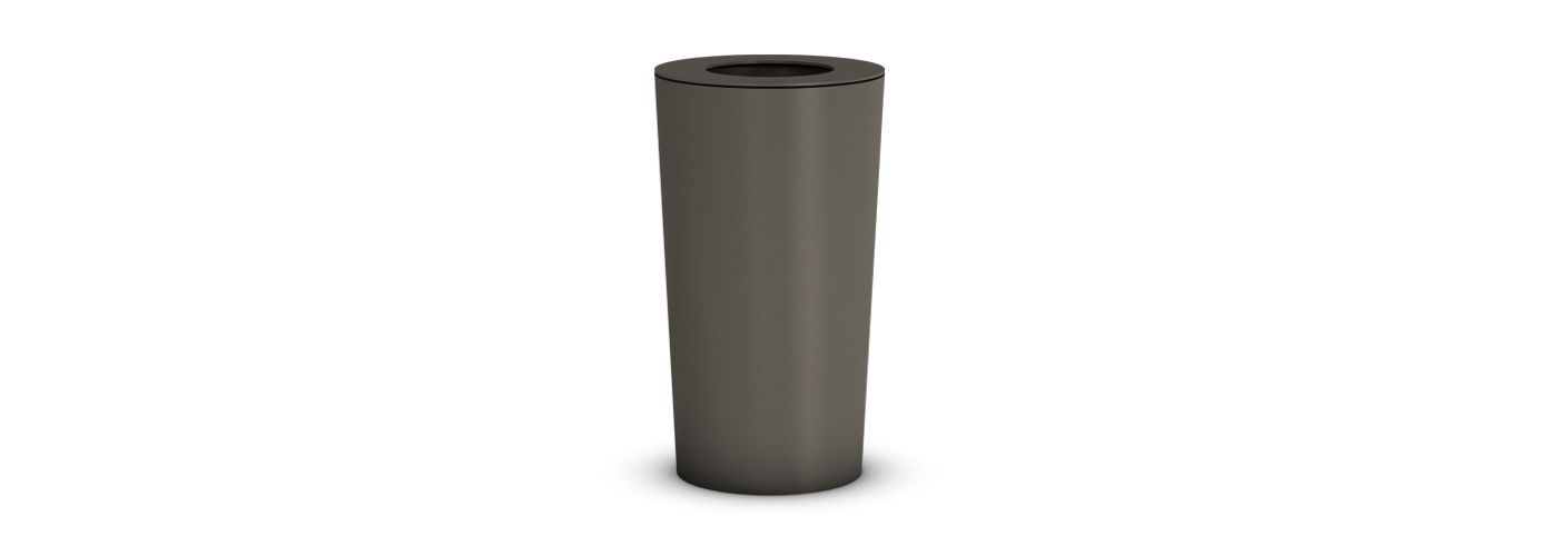 Corbeille LIGHT CONIC - poubelle publique - The Italian Lab - Diam. base 370, diam. top 450, H 810 mm - capacité 80 L - poids 32,3 kg_0