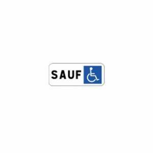 Petit panneau de stationnement réservé aux handicapés M6H - 500x150 mm - Normes en vigueur - Film rétro-réfléchissant Classe 1 ou 2_0