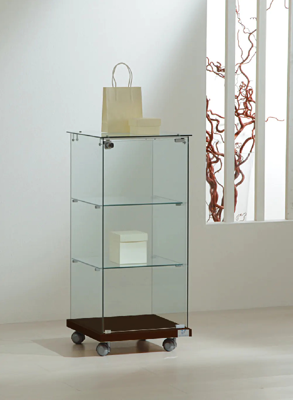 Petite vitrine sur roulettes 4/90va - wengé_0