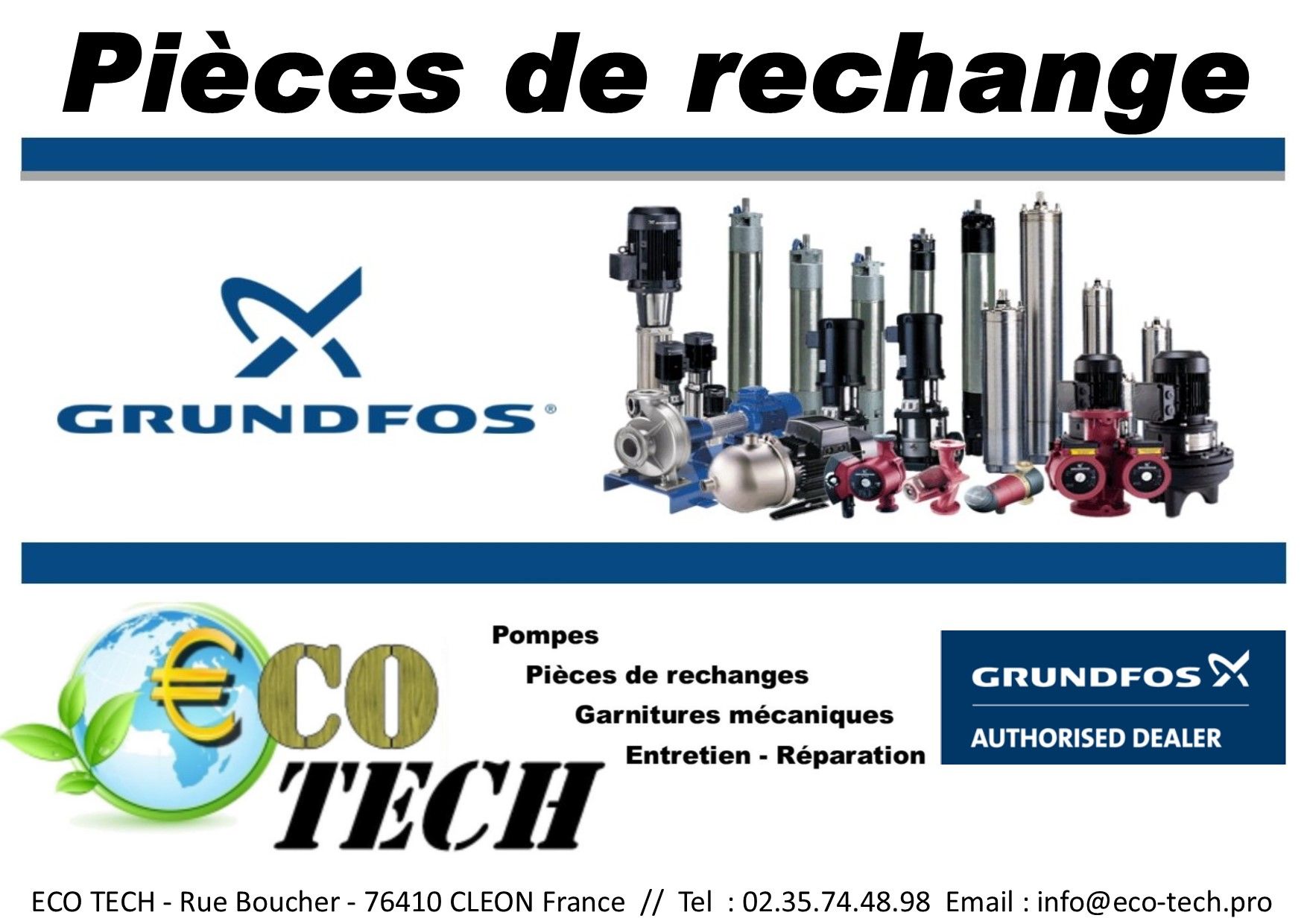 Pièces de rechange et détachées pompe grundfos normandie nouvelle-aquitaine