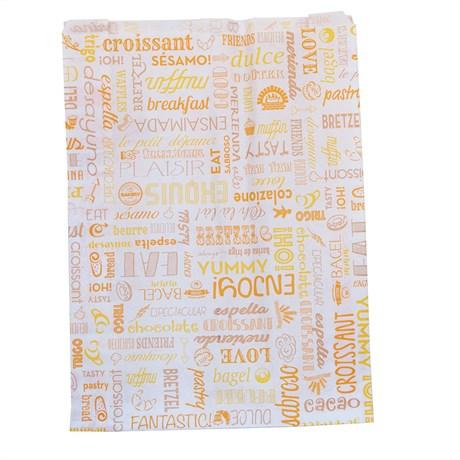 SACHET CROISSANTS PAROLE 32 G/M² 26+8X35 CM CELLULOSE BLANC (VENDU PAR 250)