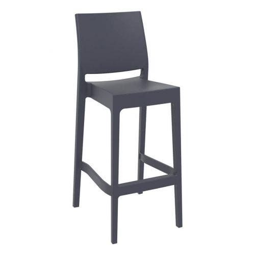 TABOURET DE BAR EMPILABLE - GRIS FONCÉ - SPICE