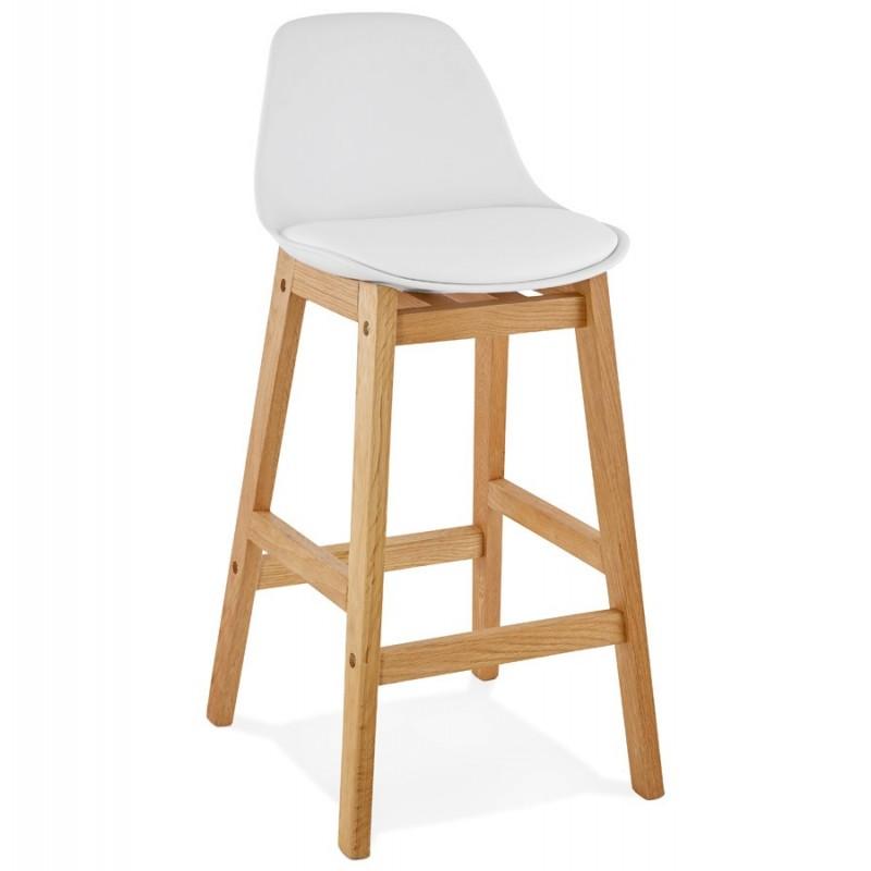 Tabouret de bar scandinave Rita 87cm blanc - Paris Prix - Polyuréthane, Polypropylène & Chêne_0
